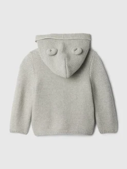 Gris - Cardigan Gap Bear en maille de coton doux (0-24mois)