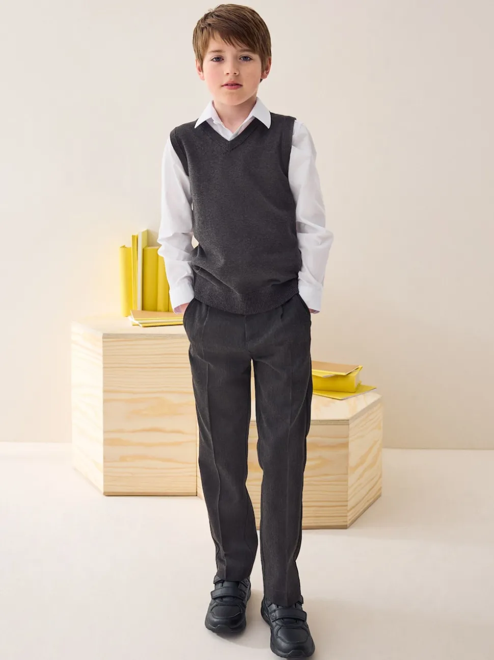 Gris - Débardeur pour l'école (3-16ans)