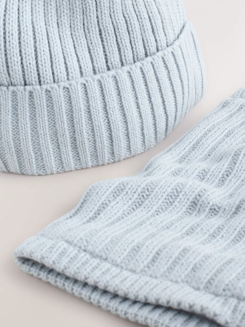 Gris - Ensemble Bonnets et snood à pompon 2 Pieces (1-16ans)