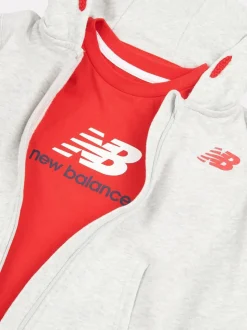 Gris - Ensemble New Balance sweat à capuche et pantalon de jogging zippé FT