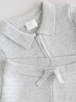Gris - Ensemble pull et legging en maille bébé (0 mois-2 ans)