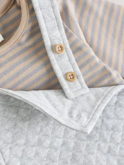 Gris - Ensemble salopette et body matelassé en jersey bébé (0mois-2ans)