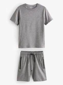 Gris - Ensemble t-shirt et short de sport (3-16 ans)
