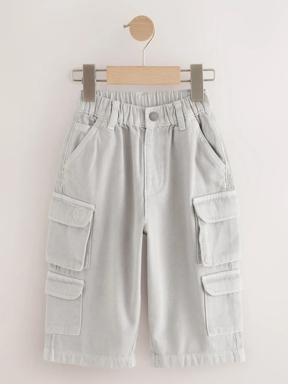 Gris - Jean pantalon cargo 100% coton (3mois-7ans)