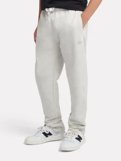 Gris - Joggings New Balance French terry coupe droite à petit logo