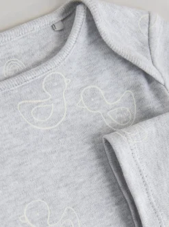 Gris - Lot de 5 bodys bébé à manches longues