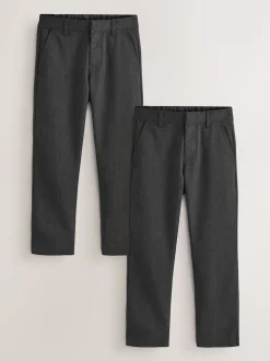 Gris - Lot de 2 Pantalons d’école Coupe standard (3-17ans)