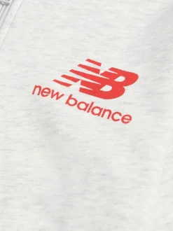 Gris - New Balance French terry Ensemble sweat à capuche et joggings zippé à logo empilé