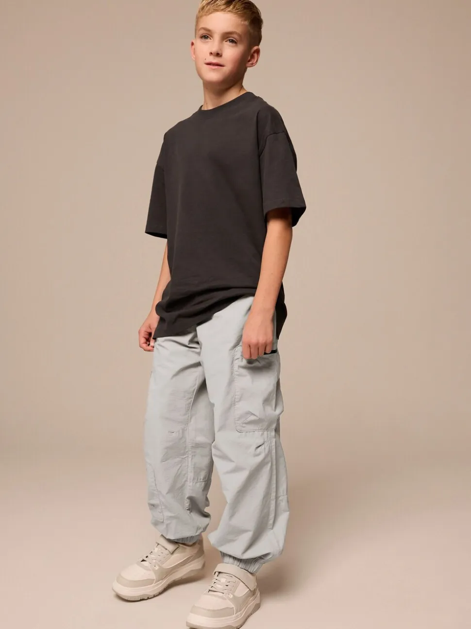 Gris - Pantalon à poche zippée Cargos (3-16ans)