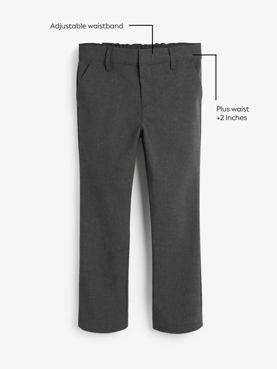 Gris - Pantalon skinny extensible pour l'école (3-17ans)