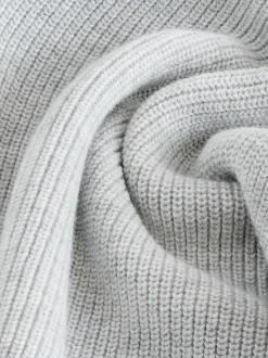 Gris - Pull en maille col rond en coton (3-16ans)