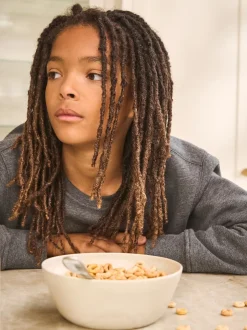 Gris - Pyjama simple en laine polaire (3-16yrs)