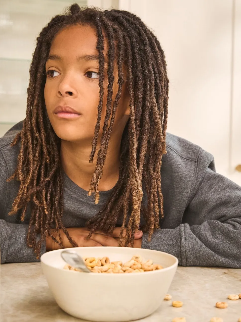 Gris - Pyjama simple en laine polaire (3-16yrs)