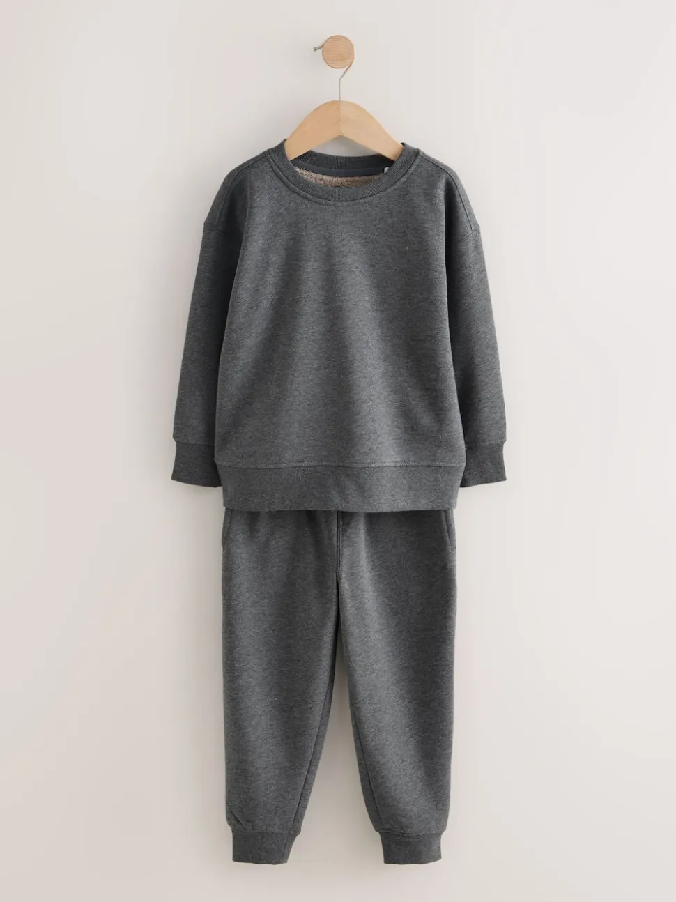Gris - Pyjama simple en laine polaire (3-16yrs)