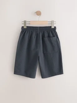 Gris - Short tissé texturé 100% coton (3-16ans)