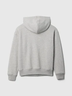 Gris - Sweat à capuche zippé avec logo vintage Gap (4-13ans)