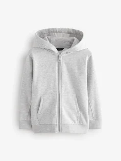 Gris - Sweat à capuche zippé (3-16ans)
