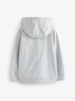 Gris - Sweat à capuche zippé (3-16ans)
