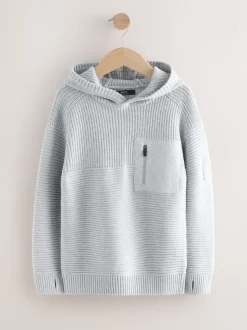 Gris - Sweat-shirt à capuche en maille utilitaire (3-16ans)