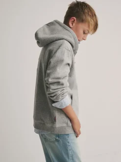 Gris - Sweat-shirt à capuche Superdry zippé