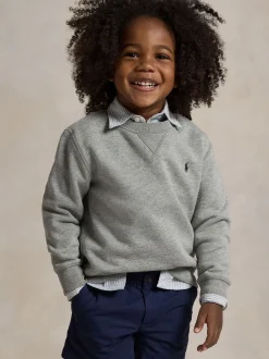 Gris - Sweat-shirt Polo Ralph Lauren Garçons en jersey à logo