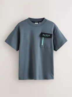 Gris - T-shirt Baker by Ted Baker oversize à poche