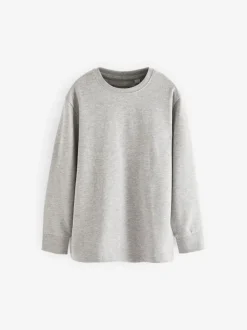 Gris - T-shirt confortable à manches longues (3-16 ans)