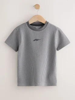 Gris - T-shirt texturé Manches courtes (3-16ans)