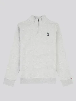 Gris - U.S. Polo Assn. Garçons Double Horsemen ¼ Zip Sweat-shirt