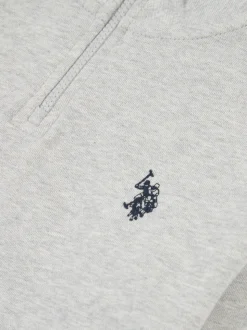 Gris - U.S. Polo Assn. Garçons Double Horsemen ¼ Zip Sweat-shirt