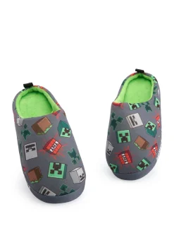 Gris - Vanilla Underground Minecraft Pantoufles Garçons