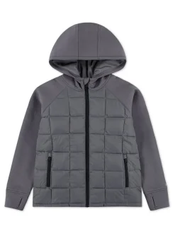 Gris - Veste hybride légère à logo Abercrombie & Fitch