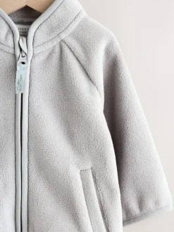 Gris - Veste zippée bébé en micro polaire (0mois-2ans)