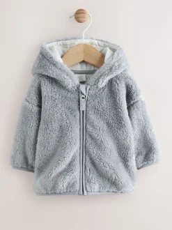 Gris - Veste zippée en polaire bébé