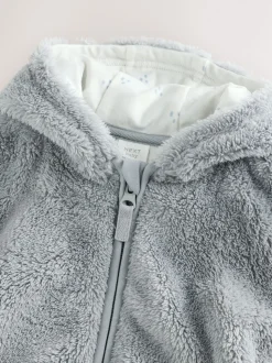 Gris - Veste zippée en polaire bébé