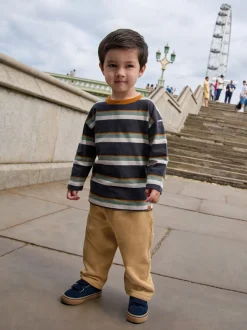 Gris anthracite rayé - Ensemble T-shirt à manches longues et jogging (3mois-7ans)