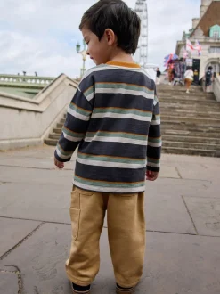 Gris anthracite rayé - Ensemble T-shirt à manches longues et jogging (3mois-7ans)