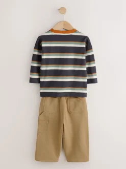 Gris anthracite rayé - Ensemble T-shirt à manches longues et jogging (3mois-7ans)