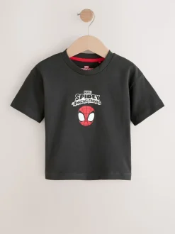 Gris anthracite Spidey - T-shirt Marvel en coton à manches courtes (3mois-8ans)