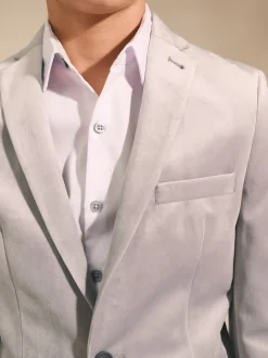 Gris clair - Blazer en velours (3-16ans)