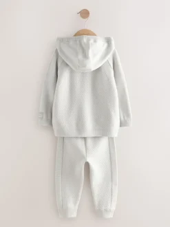 Gris clair - Ensemble Sweat-shirt à capuche et Survêtement en maille (3mois-7ans)