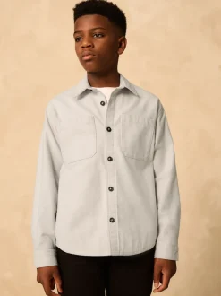 Gris clair - Surchemise brossée (3-16ans)