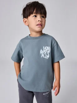 Gris d'ardoise - T-shirt oversize smALLSAINTS Orlando à logo Col rond