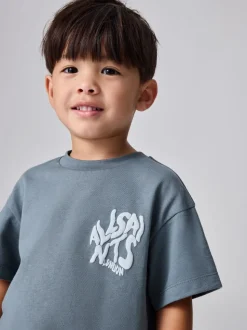 Gris d'ardoise - T-shirt oversize smALLSAINTS Orlando à logo Col rond