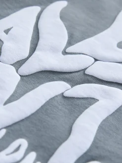 Gris d'ardoise - T-shirt oversize smALLSAINTS Orlando à logo Col rond