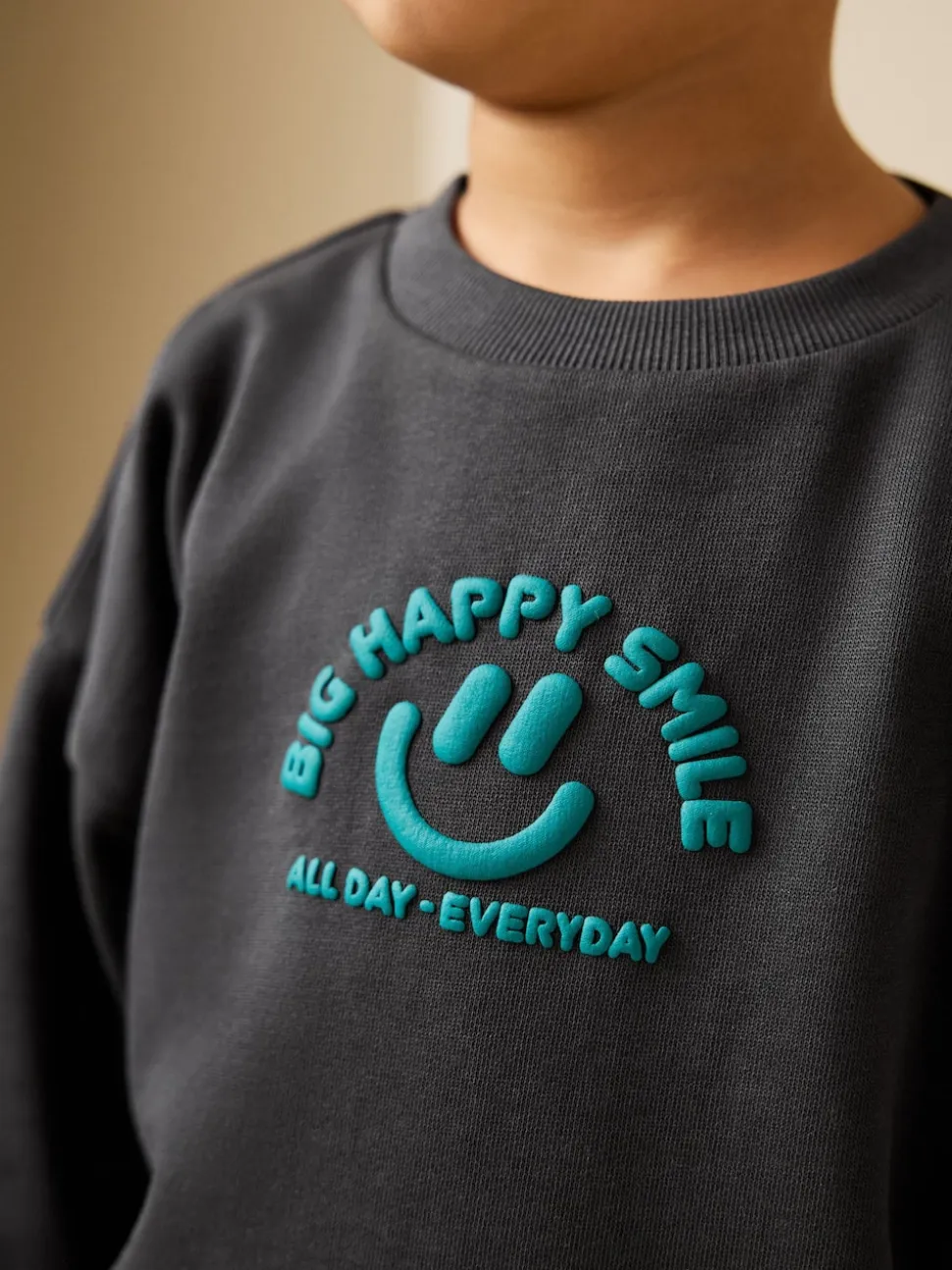 Gris de charbon de bois - Sweat imprimé All-over Col rond (3mois -7ans)