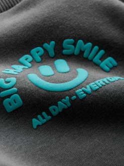 Gris de charbon de bois - Sweat imprimé All-over Col rond (3mois -7ans)