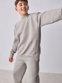 Gris de charbon de bois - Ensemble Baker by Ted Baker Sweat-shirt et Survêtement oversize à imprimé graphique lettre