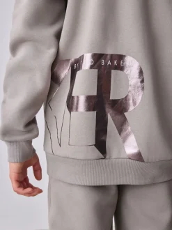 Gris de charbon de bois - Ensemble Baker by Ted Baker Sweat-shirt et Survêtement oversize à imprimé graphique lettre