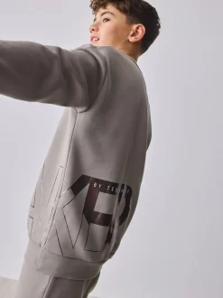 Gris de charbon de bois - Ensemble Baker by Ted Baker Sweat-shirt et Survêtement oversize à imprimé graphique lettre